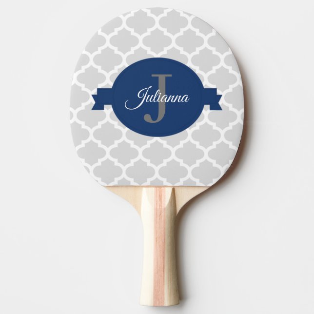 Blue Quatrefoil Personlig Pingisracket (Framsidan)