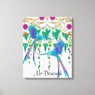 Blue Quetzal Bird Canvastryck