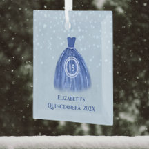 Blue Quinceanera Dress på Lt Blue med Namn och 15
