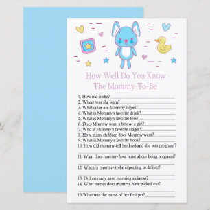 Blue Rabbit Hur bra vet du om babyduschspel?