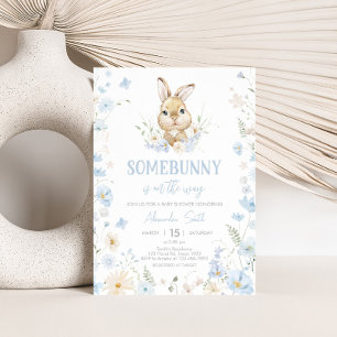 Blue Rabbit nånbunny Baby Shower Inbjudningar