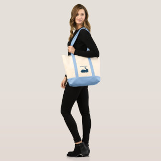 Blue Rabbit Tote Bag Doebuck Blues Tygkasse
