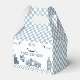 Blue Race Car First Lap Around the Track Birthday Presentaskar