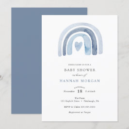 Blue Rainbow Baby Shower-inbjudan Inbjudningar