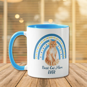 Blue Rainbow Best Ginger Cat Mamma Mugg