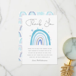 Blue Rainbow Boy's Baby Shower Tack du Card Kort