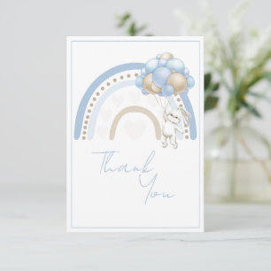 Blue Rainbow Bunny Rabbit Baby Shower Tack Kort