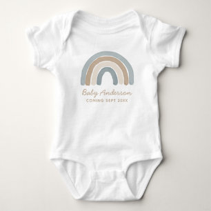 Blue Rainbow Gravid Announcement Baby BodyKodräkt T Shirt