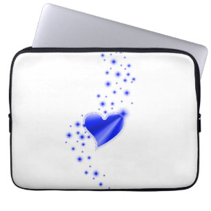 Blue Rainbow Heart med stjärnor Laptop Fodral
