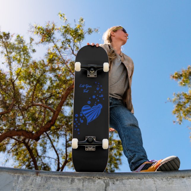 Blue Rainbow Heart med stjärnor Mini Skateboard Bräda 18,5 Cm (Utomhus 1)