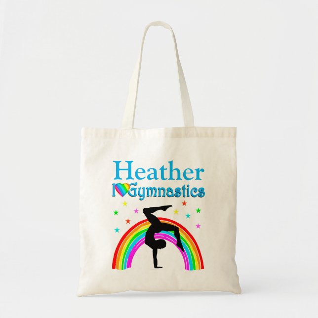 BLUE RAINBOW PERSONLIG GYMNASTICS TOTALT BAG TYGKASSE (Framsidan)