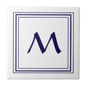 Blue Ram Monogram Brev M Minimalistic Kakelplatta
