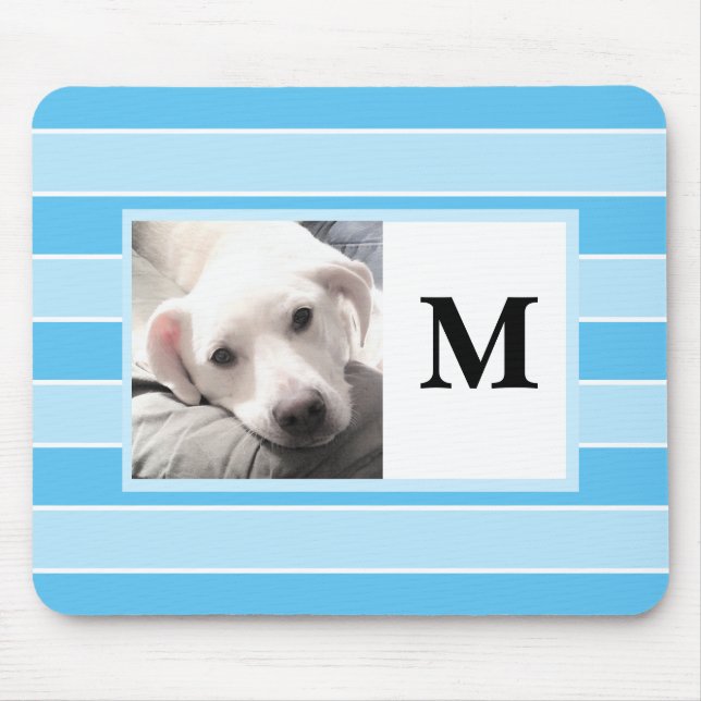 Blue Rand Anpassningsbar Initial One Photo Cute Hu Musmatta (Framsidan)