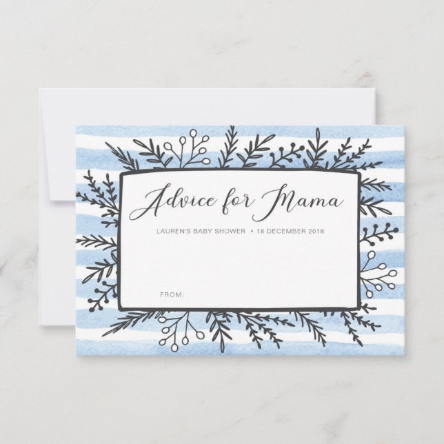 Blue rand Baby Shower Adress for Mamma Card Inbjudningar (Framsida)