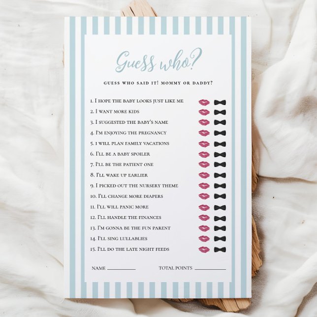 Blue Rand Baby Shower gissar vem som spelar (Skapare uppladdad)