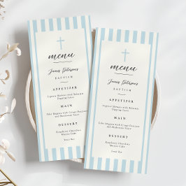 Blue Rand Baptism Flat Menu Meny