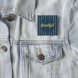 Blue Rand Beval Button av Poet Adiela Akoo Knapp