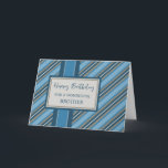 Blue Rand Brother Birthday Kort<br><div class="desc">Födelsedagskort för bror med blå rand mönster och tankfull vers.</div>
