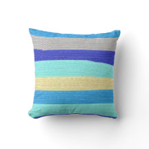 Blue Rand Brushstrokes Dekorativ kudde