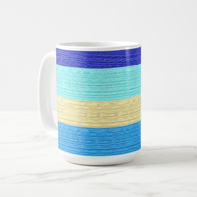 Blue Rand Brushstrokes Kaffemugg (Framsida vänster)