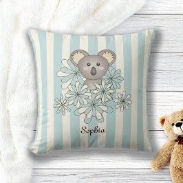 Blue Rand Cute Baby Koala Bear Children's Room Kudde