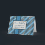Blue Rand Grandfather Birthday Kort<br><div class="desc">Födelsedagskort för farfar med blå rand mönster och tankfull vers.</div>