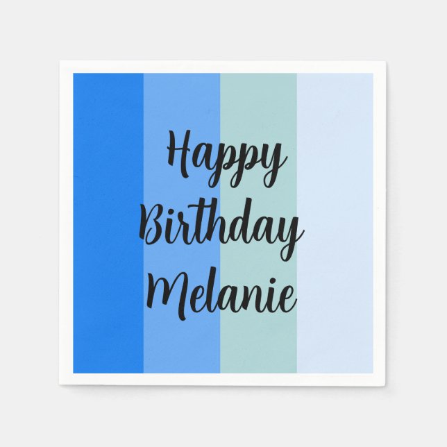 Blue Rand Grattis på födelsedagen Pappersservett (Framsidan)