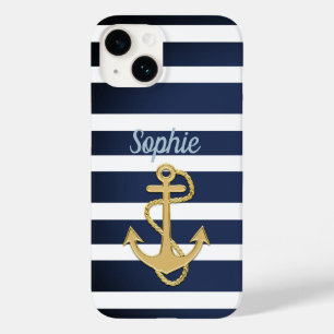 Blue Rand & Guld Anchor Nautical