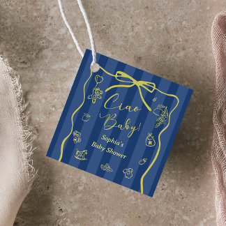 Blue Rand Italienskt ThEH Ciao Baby Gåvor Etiketter