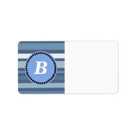 Blue Rand med Monogram Adressetikett