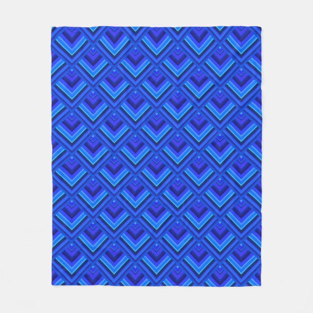 Blue rand  mönster fleecefilt (Framsidan)