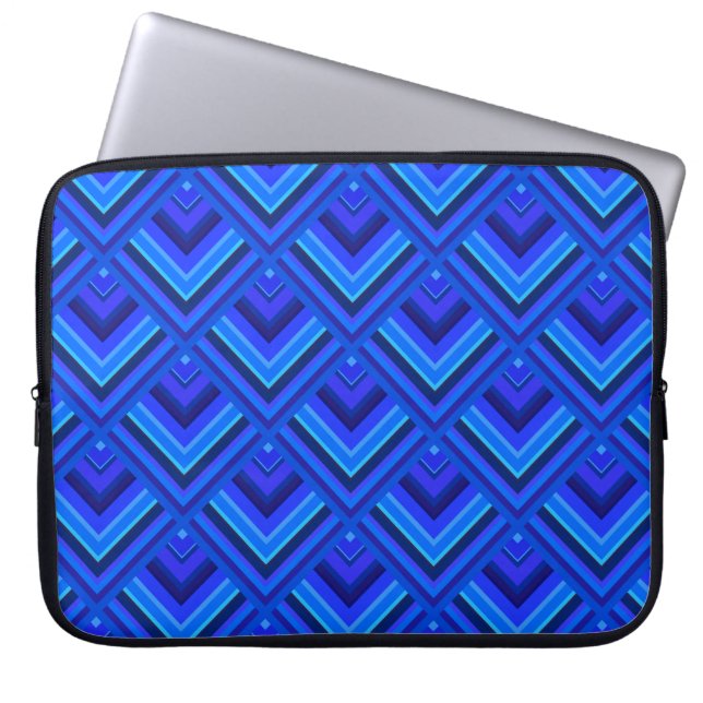 Blue rand  mönster laptop sleeve (Framsidan)