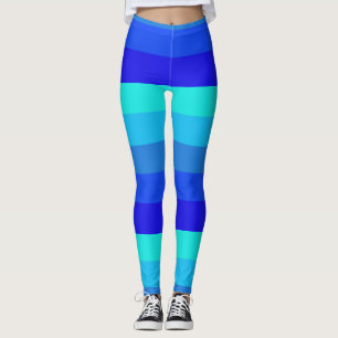 Blue Rand Mönster Leggings