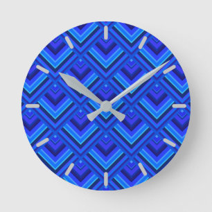 Blue rand mönster rund klocka