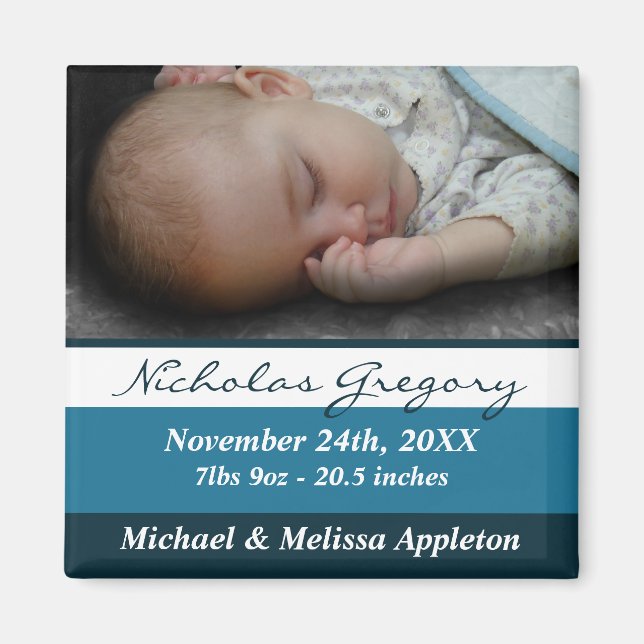 Blue Rand Photo Birement Magnet (Framsidan)