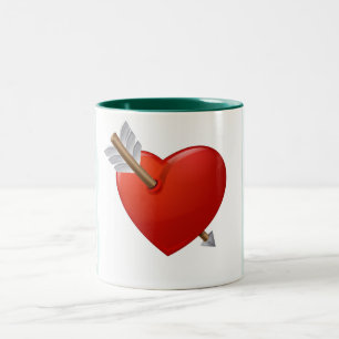 Blue Rand - Pierced Valentine Heart Två-Tonad Mugg