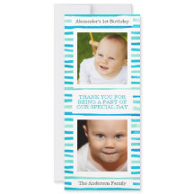 Blue Rand Pojke 1:a födelsedagsfoto Tack