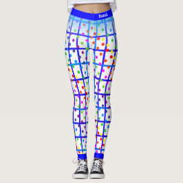 Blue Rand Rainbow Polkadot på din egen Färg Leggings