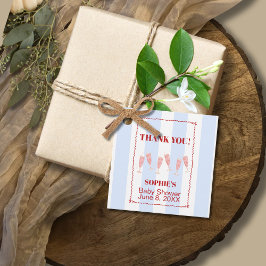 Blue Rand Red Gräns Brunch & BubLY Baby Shower Gåvor Etiketter