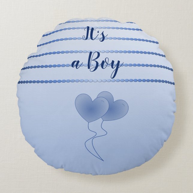 Blue Rand Round Cushion Rund Kudde (Framsidan)