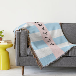 Blue Rand, Stripe Mönster, Linjer, Ditt namn Filt