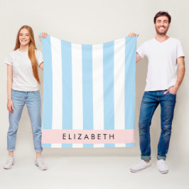 Blue Rand, Stripe Mönster, Linjer, Ditt namn Fleecefilt