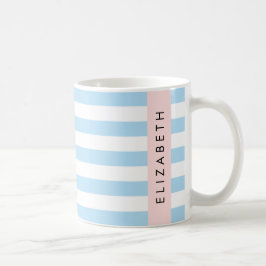 Blue Rand, Stripe Mönster, Linjer, Ditt namn Kaffemugg