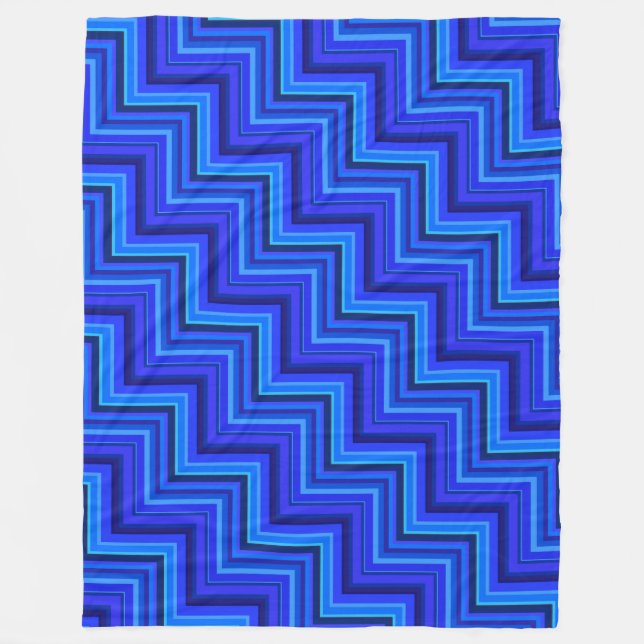 Blue rand trappor mönster fleecefilt (Framsidan)