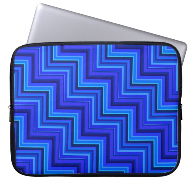 Blue rand trappor mönster laptop fodral (Framsidan)