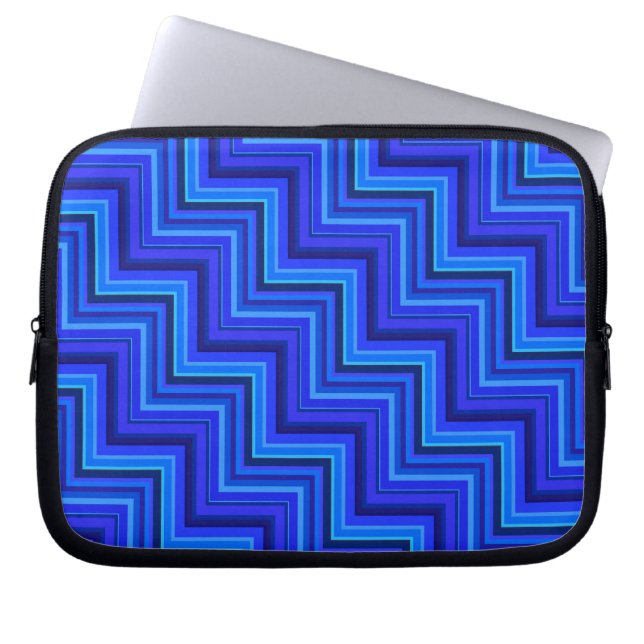 Blue rand trappor mönster laptop sleeve (Framsidan)