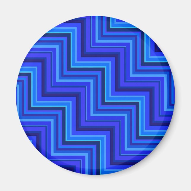 Blue rand trappor mönster magnet (Framsidan)