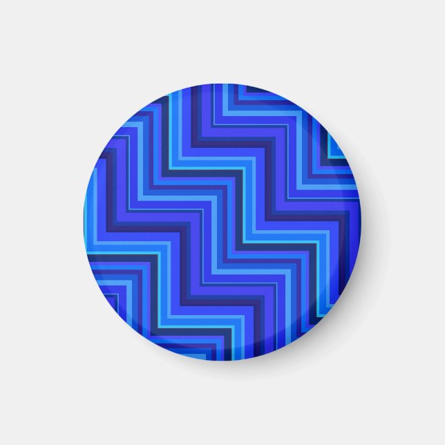 Blue rand trappor mönster magnet (Framsidan)