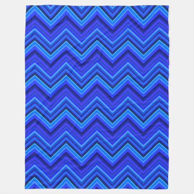 Blue rand zigzag mönster fleecefilt (Framsidan)
