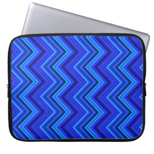 Blue rand zigzag mönster laptop fodral